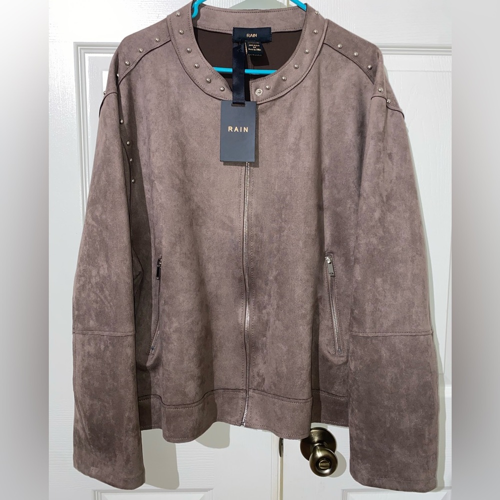 Brown Faux Suede Dress Jacket